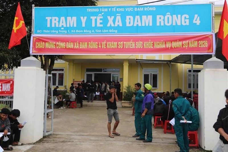 Công an xã Đam Rông 4 phối hợp tổ chức khám sức khỏe sơ tuyển công dân tham gia nghĩa vụ Quân sự và nghĩa vụ tham gia Công an nhân dân năm 2026